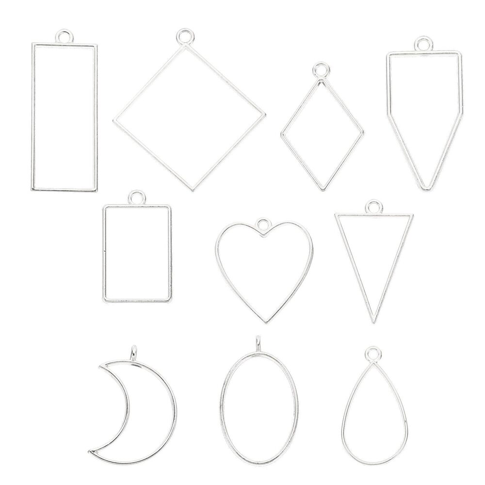 8232 40pcs Open Bezels, Resin Bezels Pendants Mold Open Back Bezels